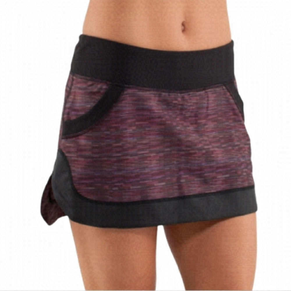 Lululemon Run: For All Skirt in Wee Are From Space Black March Multi Size 6